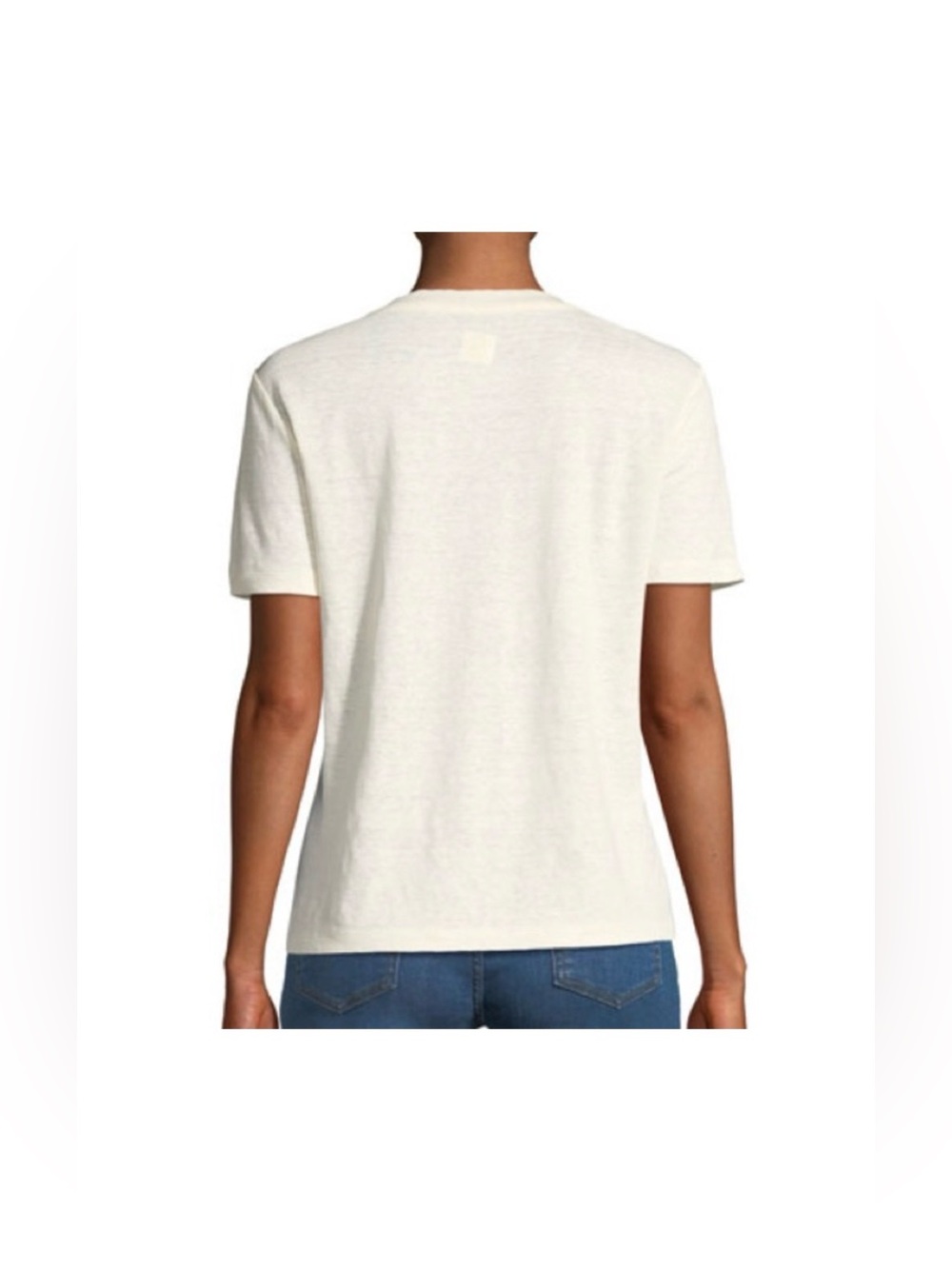 Tory Burch Kayla Mixed Media Top Silk Front Linen Back size Small Lightweight - Picture 6 of 8